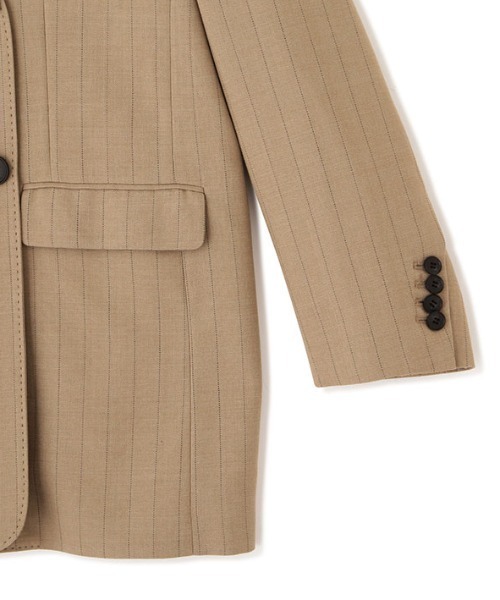 ETRE TOKYO（エトレトウキョウ）の「ノーカラーダブルブレストオーバージャケット（ノーカラージャケット・レディース・ブラウン/ベージュ/ブラック・S/M）」の7枚目の写真