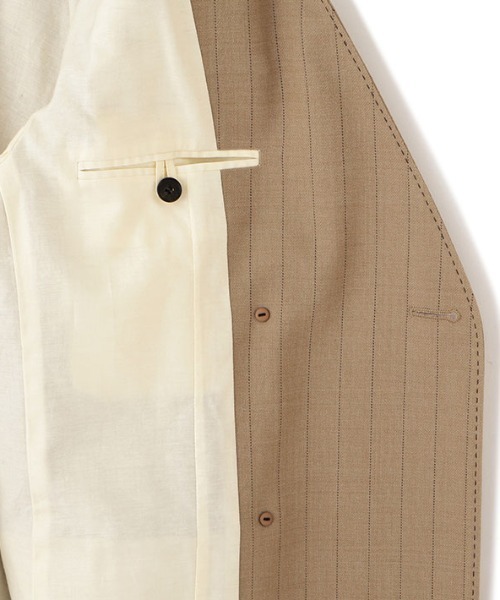 ETRE TOKYO（エトレトウキョウ）の「ノーカラーダブルブレストオーバージャケット（ノーカラージャケット・レディース・ブラウン/ベージュ/ブラック・S/M）」の11枚目の写真