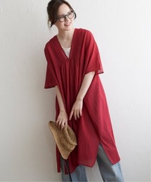 Vネックピンタックセットワンピース