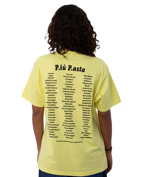 Public Possession(パブリックポゼッション)の「【Public Possession/パブリックポゼッション】 "P.iu P.asta" T-Shirt "P.iu P.asta"ショートスリーブTシャツ(Tシャツ/カットソー・メンズ・イエロー・L/M/S/XL)」の4枚目の写真