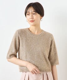 NOLLEY’S Sophi | キラキラフェザー5分袖プルオーバーニット(ニット/セーター)