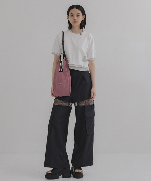 LASTFRAME（ラストフレーム）の「【LASTFRAME/ラストフレーム】KYOTO METALLIC MARKET BAG SMALL/ニットバッグ（ショルダーバッグ・レディース・ライトピンク/ダークグレー/シルバー・FREE）」の10枚目の写真