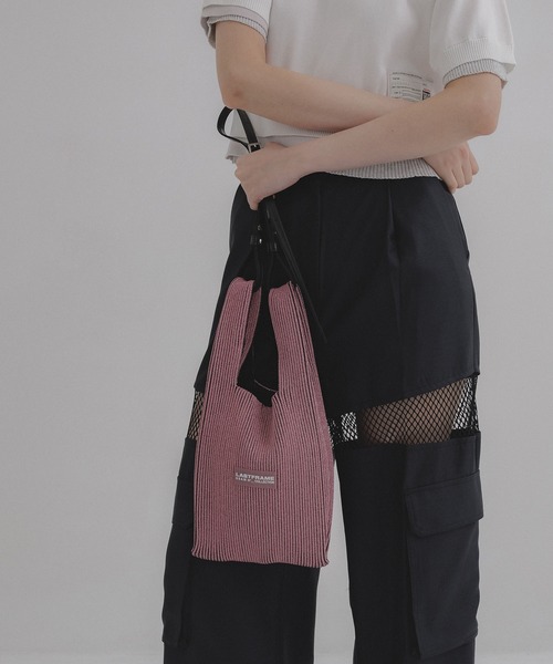 LASTFRAME（ラストフレーム）の「【LASTFRAME/ラストフレーム】KYOTO METALLIC MARKET BAG SMALL/ニットバッグ（ショルダーバッグ・レディース・ライトピンク/ダークグレー/シルバー・FREE）」の12枚目の写真