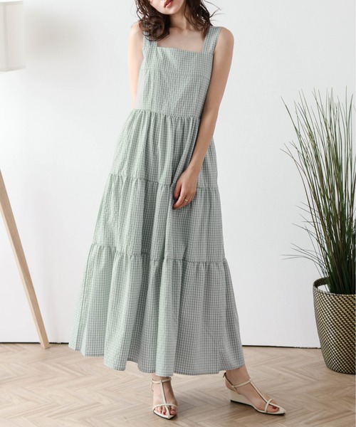 Taylor愛用ブランド♪Dolly Gingham Dress*ギンガムワンピース セール】シアー切替ギンガムチェックワンピース(506222784