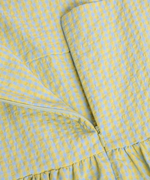 AMELY(エミリー)の「ギンガムチェックティアードワンピース(ワンピース・レディース・ブラック/イエロー/グリーン/ピンク・フリー)」の15枚目の写真