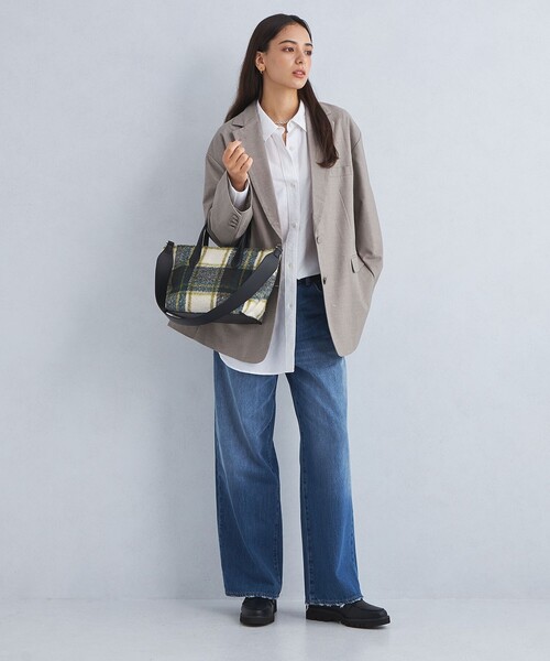 green label relaxing(グリーンレーベルリラクシング)の「チェック 2WAY トートバッグ(トートバッグ・レディース・ライトグレー/レッド/ライム/ロイヤルブルー・FREE)」の8枚目の写真