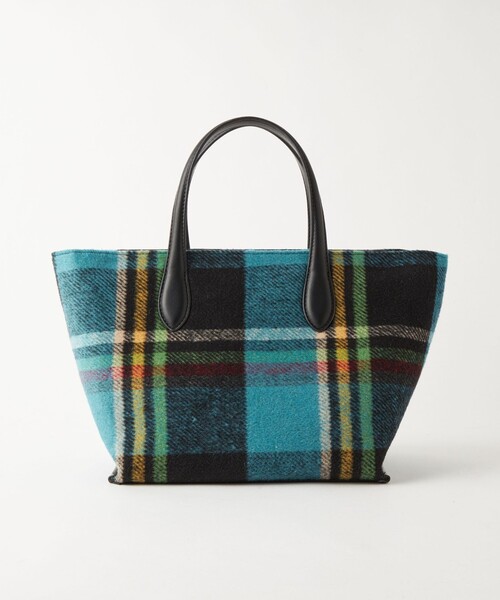 green label relaxing(グリーンレーベルリラクシング)の「チェック 2WAY トートバッグ(トートバッグ・レディース・ライトグレー/レッド/ライム/ロイヤルブルー・FREE)」の11枚目の写真