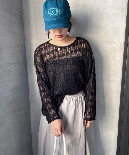 ketty cherie(ケティシェリー)の「チュールフリル前後2wayトップス≪手洗い可能≫(シャツ/ブラウス・レディース・ブラック/オフホワイト・M)」の21枚目の写真