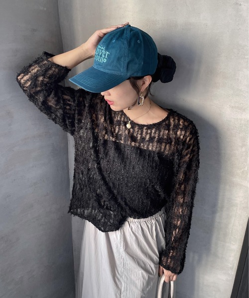 ketty cherie(ケティシェリー)の「チュールフリル前後2wayトップス≪手洗い可能≫(シャツ/ブラウス・レディース・ブラック/オフホワイト・M)」の22枚目の写真
