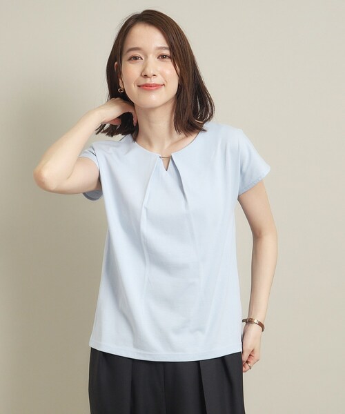 ITS'DEMO(イッツデモ)の「◆【通勤/手洗い可】メタルバー付きタックプルオーバー(Tシャツ/カットソー・レディース・オレンジ/ブラック/サックスブルー/オフホワイト・00)」の13枚目の写真