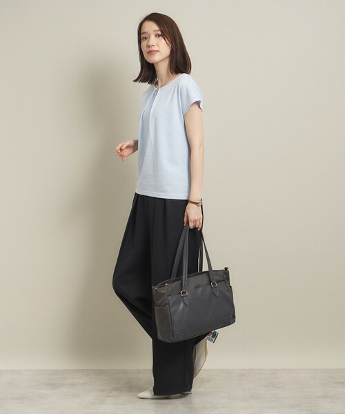 ITS'DEMO(イッツデモ)の「◆【通勤/手洗い可】メタルバー付きタックプルオーバー(Tシャツ/カットソー・レディース・オレンジ/ブラック/サックスブルー/オフホワイト・00)」の15枚目の写真