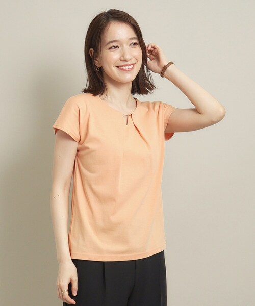 ITS'DEMO(イッツデモ)の「◆【通勤/手洗い可】メタルバー付きタックプルオーバー(Tシャツ/カットソー・レディース・オレンジ/ブラック/サックスブルー/オフホワイト・00)」の17枚目の写真