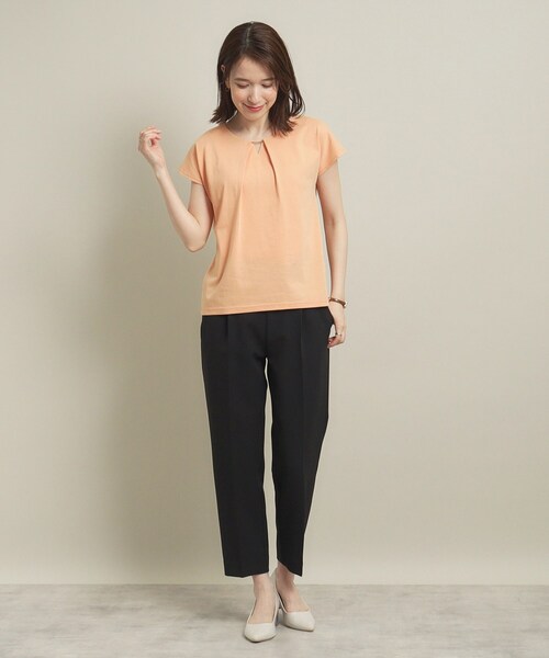 ITS'DEMO(イッツデモ)の「◆【通勤/手洗い可】メタルバー付きタックプルオーバー(Tシャツ/カットソー・レディース・オレンジ/ブラック/サックスブルー/オフホワイト・00)」の18枚目の写真