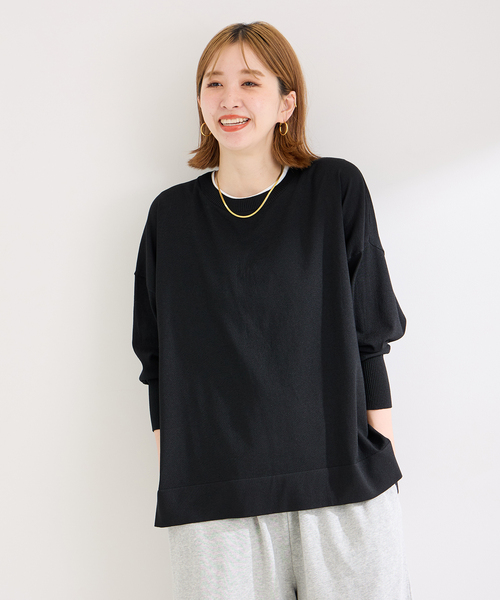 B.C STOCK(ベーセーストック)の「ドルマンワイドニットプルオーバー(ニット/セーター・レディース・ブラック/ベージュ/レッド・FREE)」の11枚目の写真