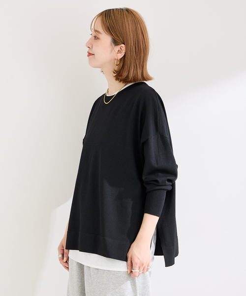 B.C STOCK(ベーセーストック)の「ドルマンワイドニットプルオーバー(ニット/セーター・レディース・ブラック/ベージュ/レッド・FREE)」の10枚目の写真