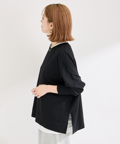 B.C STOCK(ベーセーストック)の「ドルマンワイドニットプルオーバー(ニット/セーター・レディース・ブラック/ベージュ/レッド・FREE)」の9枚目の写真