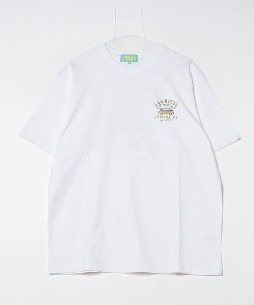 ムラサキスポーツ（ムラサキスポーツ）の「TREAL/トゥリール  TRMTｼｬﾂ【ﾊﾞﾝ】 MOTR24SM008（Tシャツ/カットソー・メンズ・チャコール/ホワイト・M/L）」の3枚目の写真
