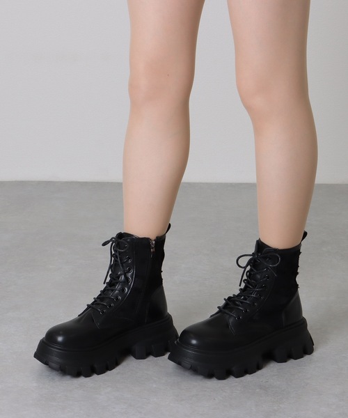 極美品♢ピコリノス サイドジップ ブーツ レザー 黒 レースアップ 厚底 61nbukcAT8L.jpg