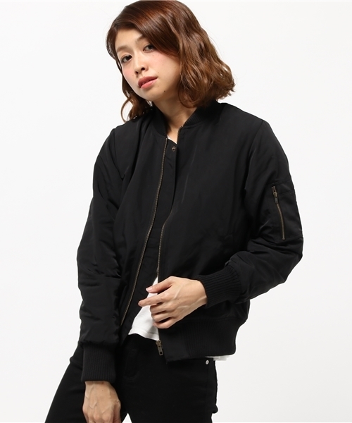 CIAOPANIC TYPY（チャオパニックティピー）の「【CIAOPANIC TYPY】グログランMA-1（ブルゾン・レディース・カーキ/ブラック・MEDIUM/SMALL）」の4枚目の写真