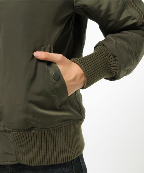 CIAOPANIC TYPY（チャオパニックティピー）の「【CIAOPANIC TYPY】グログランMA-1（ブルゾン・レディース・カーキ/ブラック・MEDIUM/SMALL）」の9枚目の写真