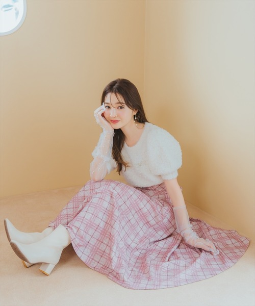 WILLSELECTION(ウィルセレクション)の「バイヤスチェックサーキュラースカート(スカート・レディース・レッド系その他5/ブルー系その他5・MEDIUM/SMALL)」の2枚目の写真