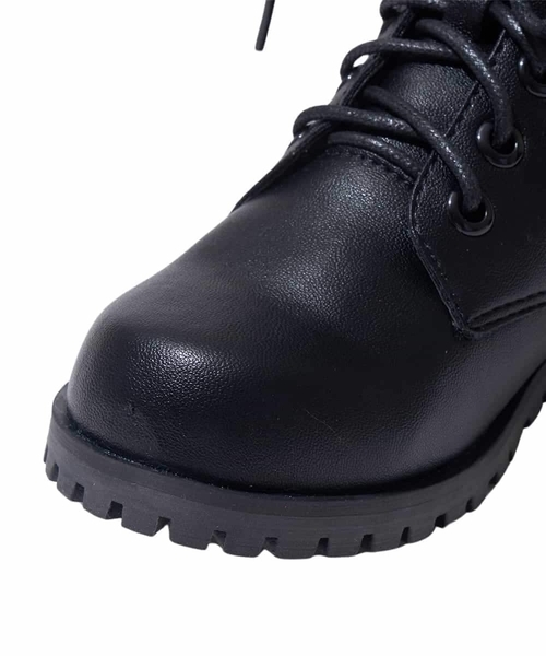 a.v.v（アーヴェヴェ）の「[19-24cm]【ファスナー付きで楽ちん】レースアップショートブーツ（ブーツ・キッズ・ブラック・19/20/21/22/24/23）」の5枚目の写真