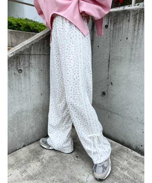 WC（ダブル シー）の「リトルフラワースウェットトラックパンツ（スウェットパンツ・レディース・ピンク/サックスブルー・FREE）」の7枚目の写真