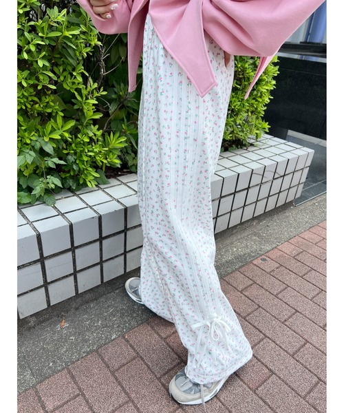 WC（ダブル シー）の「リトルフラワースウェットトラックパンツ（スウェットパンツ・レディース・ピンク/サックスブルー・FREE）」の12枚目の写真
