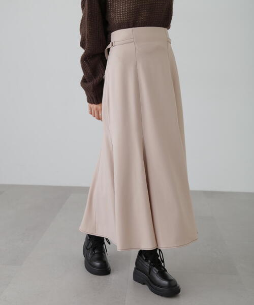 FREE'S MART（フリーズマート）の「[低身長サイズ/Sシリーズ]配色ステッチサイドベルトマーメイドスカート（スカート・レディース・ベージュ/ブラック/ピンク・X-SMALL/SMALL/MEDIUM）」の3枚目の写真