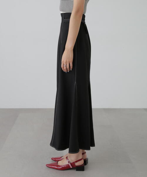 FREE'S MART（フリーズマート）の「[低身長サイズ/Sシリーズ]配色ステッチサイドベルトマーメイドスカート（スカート・レディース・ベージュ/ブラック/ピンク・X-SMALL/SMALL/MEDIUM）」の6枚目の写真