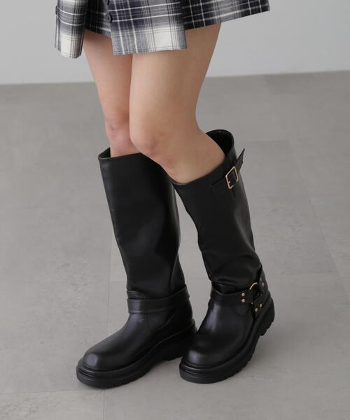 FREE'S MART(フリーズマート)の「ロングリングブーツ(ブーツ・レディース・ブラウン/ブラック・MEDIUM/LARGE)」の2枚目の写真