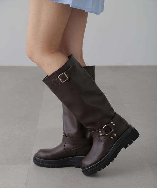 FREE'S MART(フリーズマート)の「ロングリングブーツ(ブーツ・レディース・ブラウン/ブラック・MEDIUM/LARGE)」の5枚目の写真