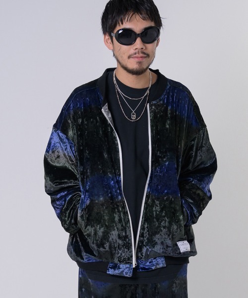 EFFECTEN（エフェクテン）の「mj10262-Velours Reversible Blouson リバーシブルブルゾン（ブルゾン・メンズ・ブラック×ブルー・FREE）」の10枚目の写真