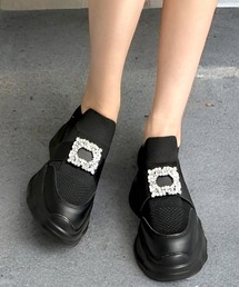 JULIA BOUTIQUE（ジュリアブティック）の「【22-24.5cm】 ビジュー付き厚底スニーカー（スニーカー）」