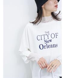 Samansa Mos2 blue | ドルマンスリーブ7分袖プルオーバー(Tシャツ/カットソー)