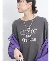 Samansa Mos2 blue | ドルマンスリーブ7分袖プルオーバー(Tシャツ/カットソー)