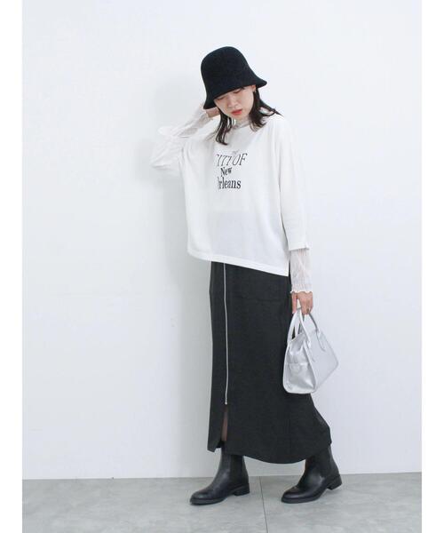 Samansa Mos2 blue（サマンサモスモスブルー）の「ドルマンスリーブ7分袖プルオーバー（Tシャツ/カットソー・レディース・シルバーグレー/イエロー/オフホワイト/チャコールグレー/ブルー・F）」の13枚目の写真