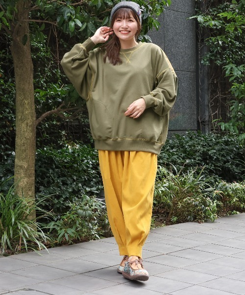 チチカカ(チチカカ)の「スウェット×キルティングプルオーバー(スウェット・レディース・アイボリー/カーキ/ボルドー・FREE)」の8枚目の写真