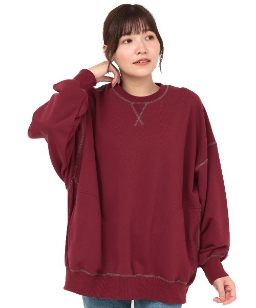 チチカカ(チチカカ)の「スウェット×キルティングプルオーバー(スウェット・レディース・アイボリー/カーキ/ボルドー・FREE)」の11枚目の写真