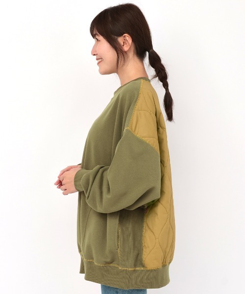 チチカカ(チチカカ)の「スウェット×キルティングプルオーバー(スウェット・レディース・アイボリー/カーキ/ボルドー・FREE)」の13枚目の写真