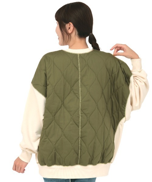 チチカカ(チチカカ)の「スウェット×キルティングプルオーバー(スウェット・レディース・アイボリー/カーキ/ボルドー・FREE)」の16枚目の写真