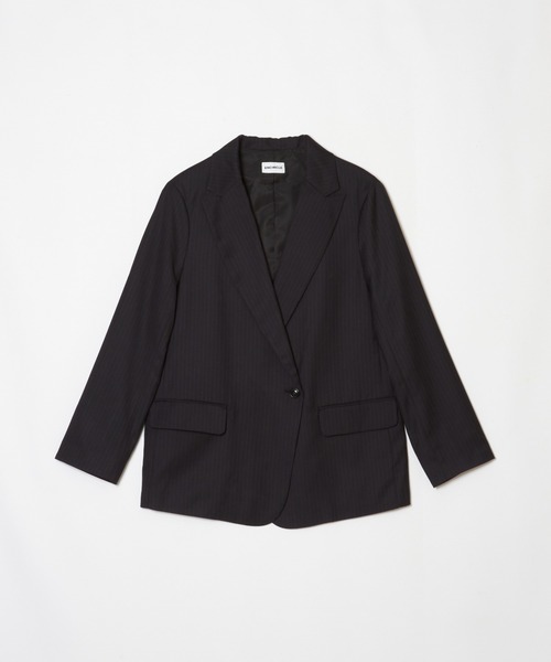 ENCIRCLE（エンサークル）の「【ENCIRCLE/エンサークル】Loose pin stripe w jk / ルーズピンストライプダブルジャケット（テーラードジャケット・レディース・ブラック/グレー・FREE）」の8枚目の写真