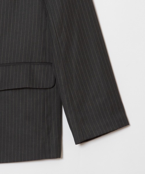 ENCIRCLE（エンサークル）の「【ENCIRCLE/エンサークル】Loose pin stripe w jk / ルーズピンストライプダブルジャケット（テーラードジャケット・レディース・ブラック/グレー・FREE）」の6枚目の写真