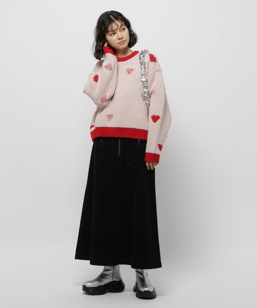 セール】ハートジャガードニットプルオーバー（ニット/セーター