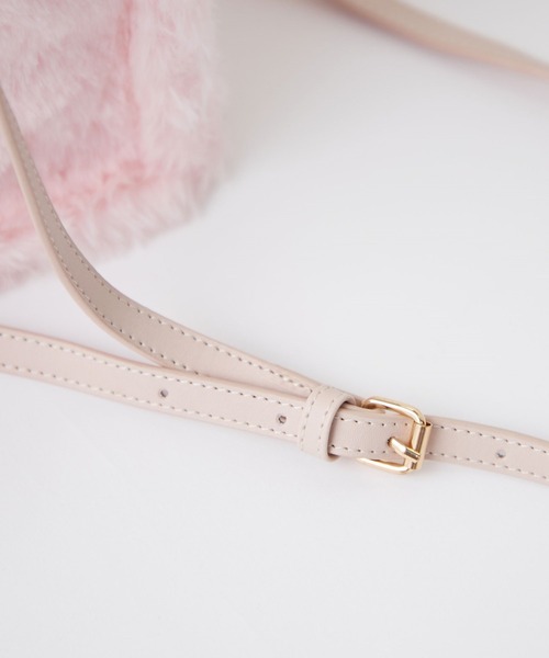 OLIVE des OLIVE（オリーブデオリーブ）の「Aimerianejoeチャーム付きファーミニトートバッグ（トートバッグ・レディース・グレー/ピンク/ホワイト・FREE）」の11枚目の写真