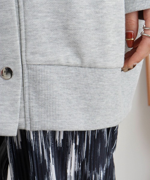 myke(ミーカ)の「myke 裏毛ハイネックフード付きロングパーカー(パーカー・レディース・ブラック/マルチ/オートミール・M)」の18枚目の写真