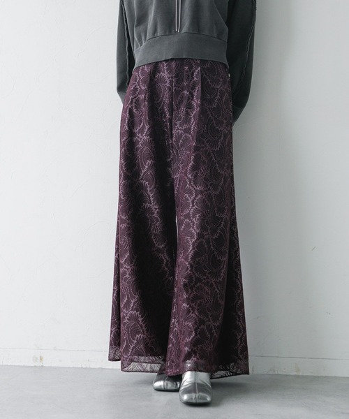 HARE（ハレ）の「レースレイヤードフレアパンツ(HARE)（その他パンツ・レディース・ブラック/ワインレッド・FREE）」の11枚目の写真