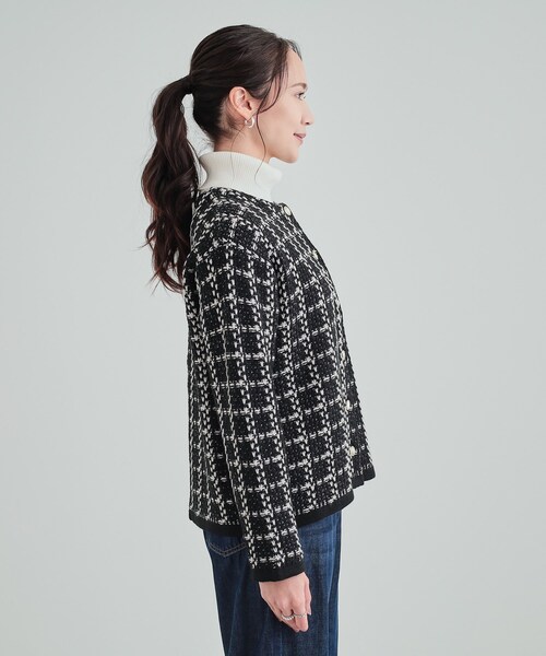 DRESKIP(ドレスキップ)の「◆上品で華やかに ラメツイード調 ニットカーディガン(カーディガン/ボレロ・レディース・ベージュ系その他3/ブラック/ブラック系・03/04/02)」の13枚目の写真