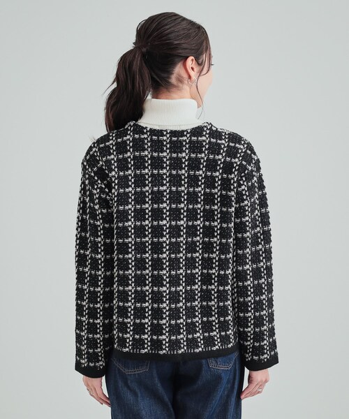 DRESKIP(ドレスキップ)の「◆上品で華やかに ラメツイード調 ニットカーディガン(カーディガン/ボレロ・レディース・ベージュ系その他3/ブラック/ブラック系・03/04/02)」の14枚目の写真