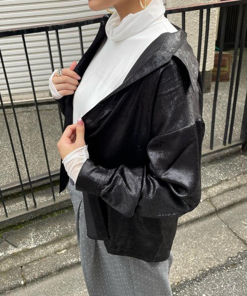 ketty cherie(ケティシェリー)の「シアー切り替えハイネックインナー≪手洗い可能≫(Tシャツ/カットソー・レディース・ブラック/ホワイト・M)」の18枚目の写真